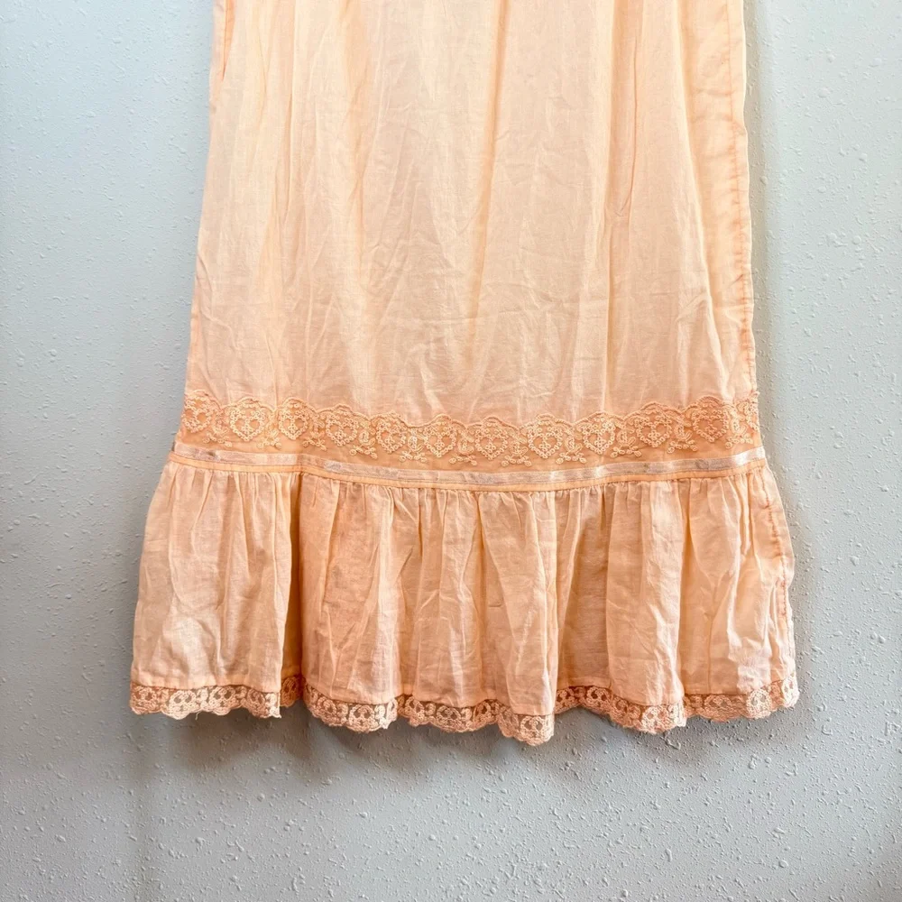 Free People Intimately Embroidery Peach Maxi Skirt Size Small NWT - Picture 9 of 9